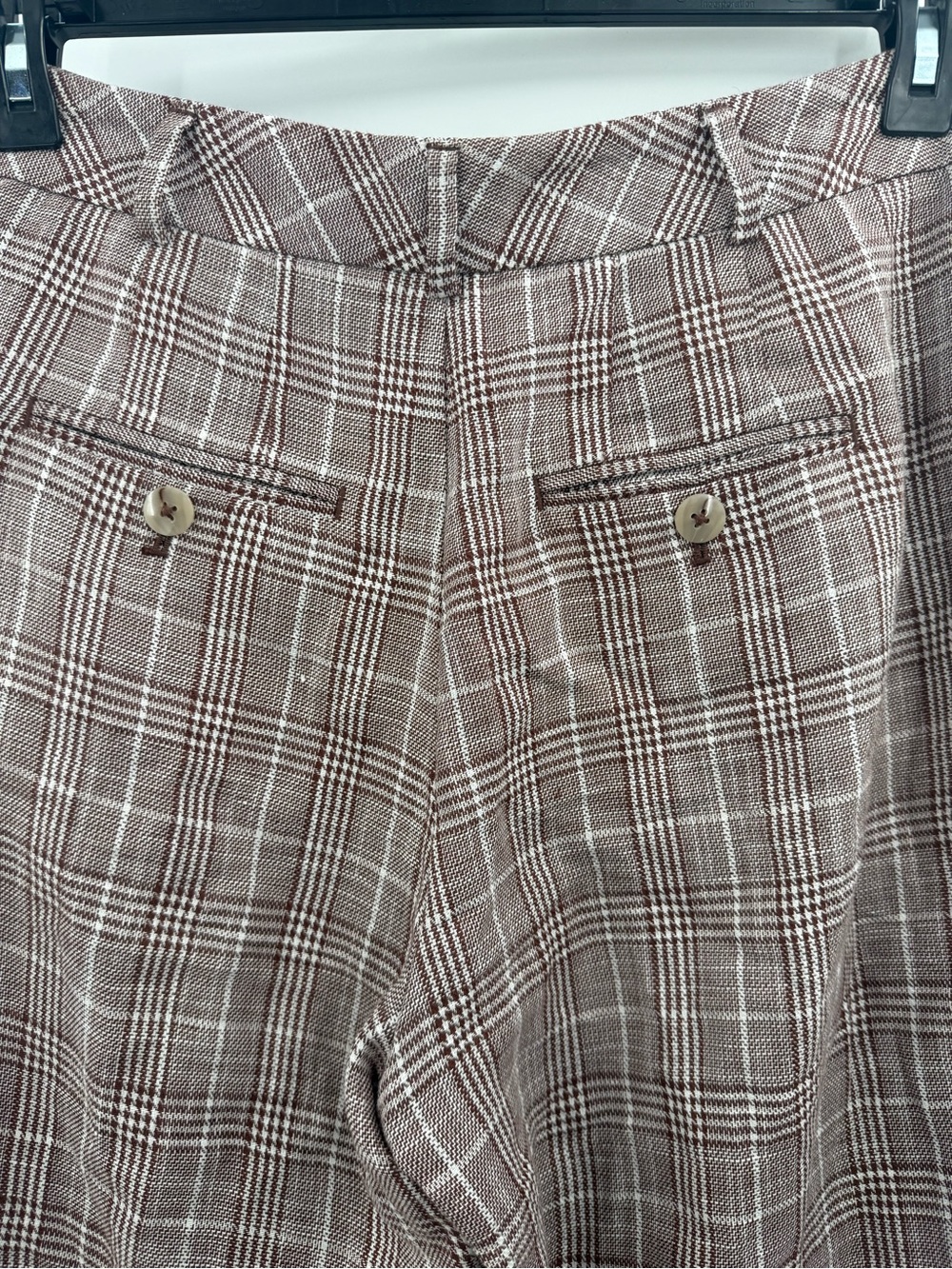 Maeve Anthropologie Plaid Wide Leg Pants Brown Trouser Size 8 - Picture 9 of 11